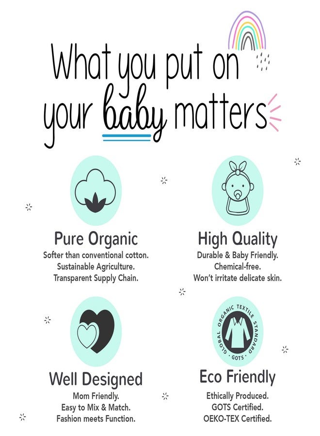 Lamaze Organic Baby baby girls Unisex Short Sleeve Cotton Bodysuit, Snap Closure Shirt, Grey and White Variety, 24 Months US - Image 2