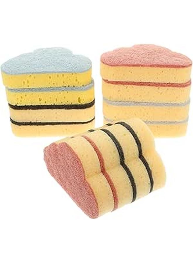 Cloud Shaped Dual Cleaning Sponges 12 Pack Strong Decontamination Non Damaging Surface Black Red - Image 1