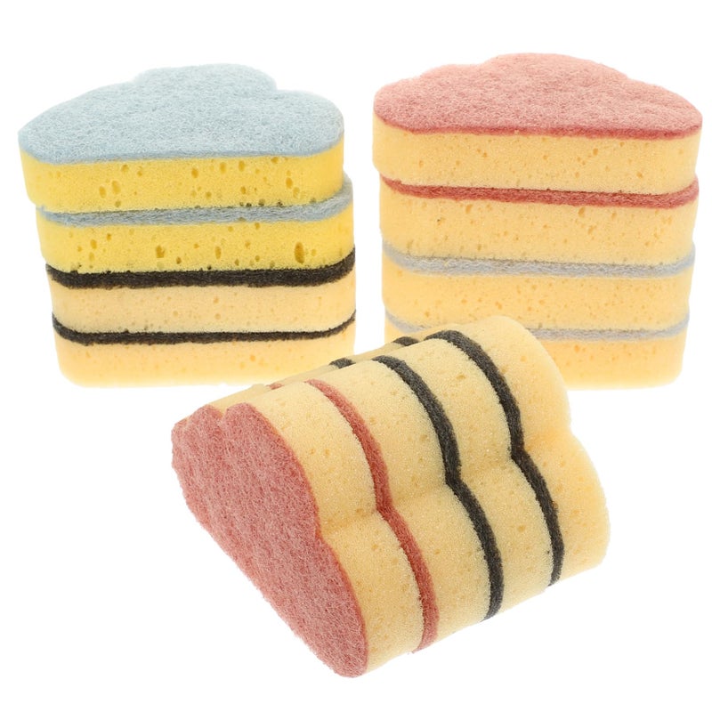 Cloud Shaped Dual Cleaning Sponges 12 Pack Strong Decontamination Non Damaging Surface Black Red - Image 2