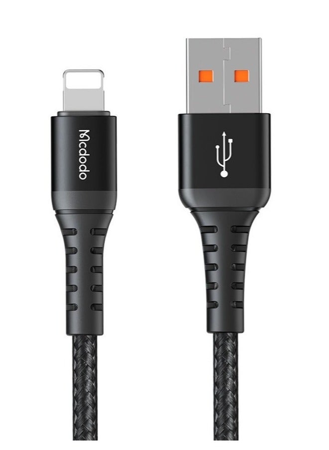 Mcdodo 20W iPhone Fast Charging Lightning Cable 1m – USB to Lightning Data Cable for iPhone 14 13 12 11 Pro Max, iPad, iOS Devices – Durable Charger Black - Image 1