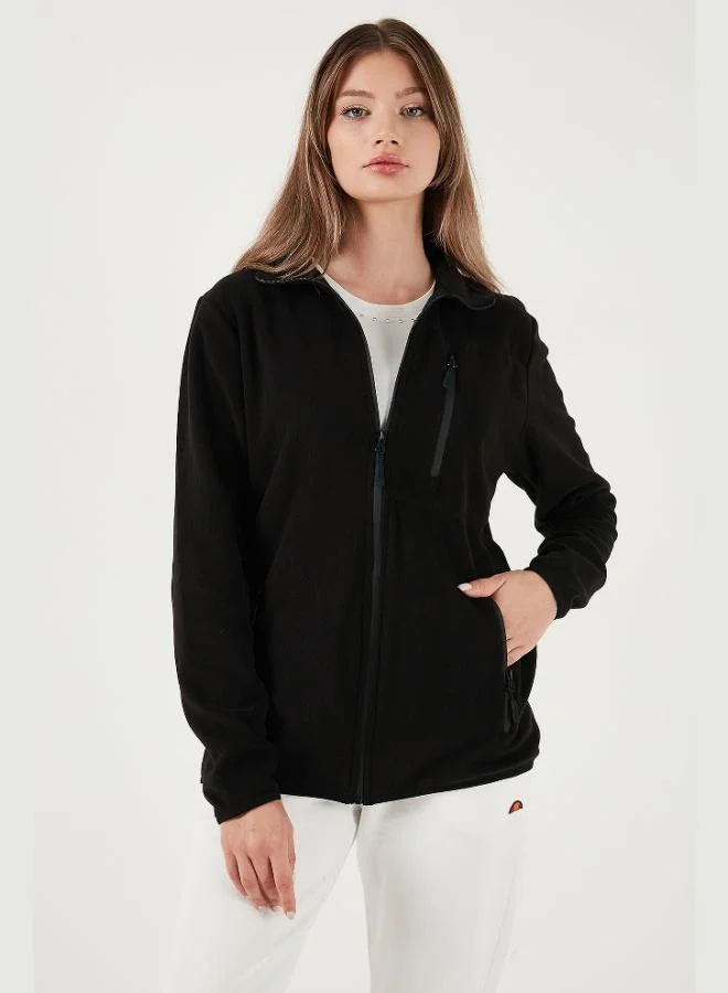 Buratti Buratti Slim Fit Pocketed Zippered Anti-Pilling Cold-Resistant Fleece Cardigan Unisex CARDIGAN 5906028S1