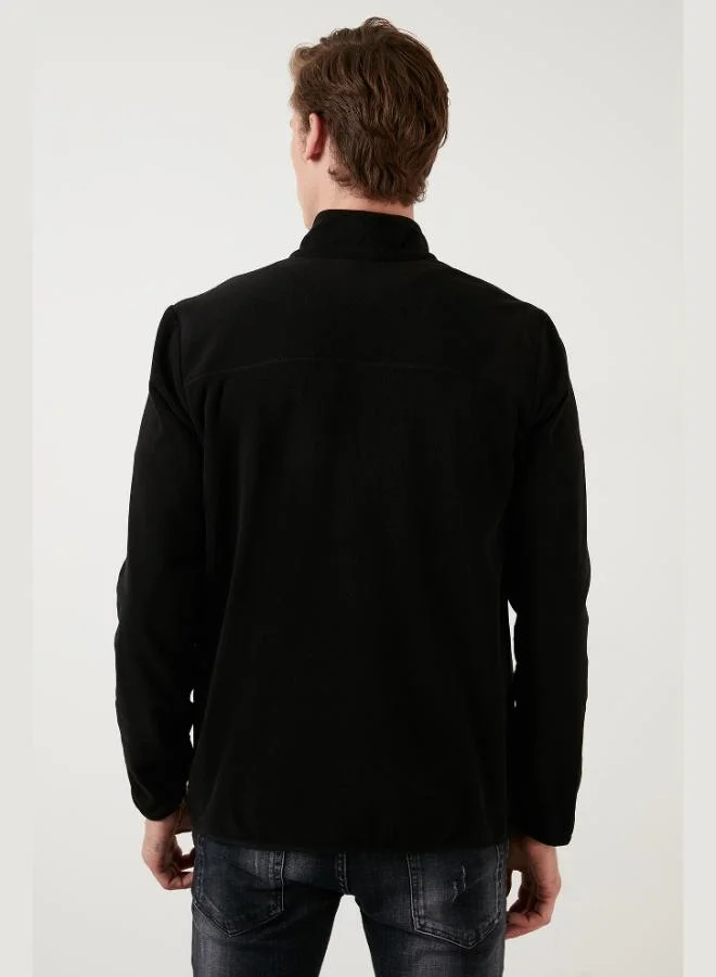 Buratti Buratti Slim Fit Pocketed Zippered Anti-Pilling Cold-Resistant Fleece Cardigan Unisex CARDIGAN 5906028S1