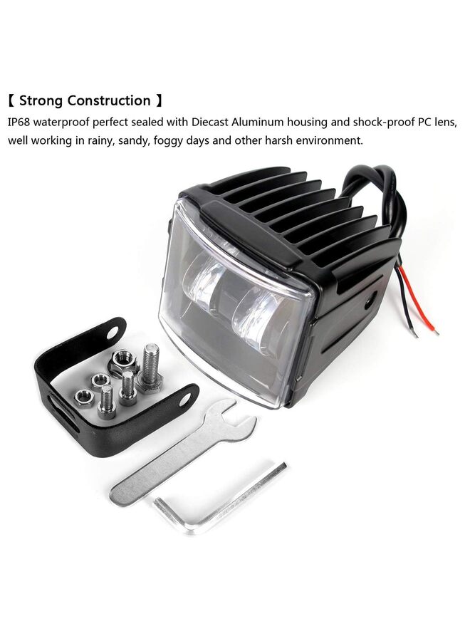 قطعتان من مصابيح الضباب LED مقاس 3 بوصات، 12 فولت 24 فولت، شعاع فيضان 4x4، مصابيح قيادة على الطرق الوعرة، مصابيح عمل LED للدراجات النارية ATV UTV SUV سيارة شاحنة Picku (أبيض) - Image 2
