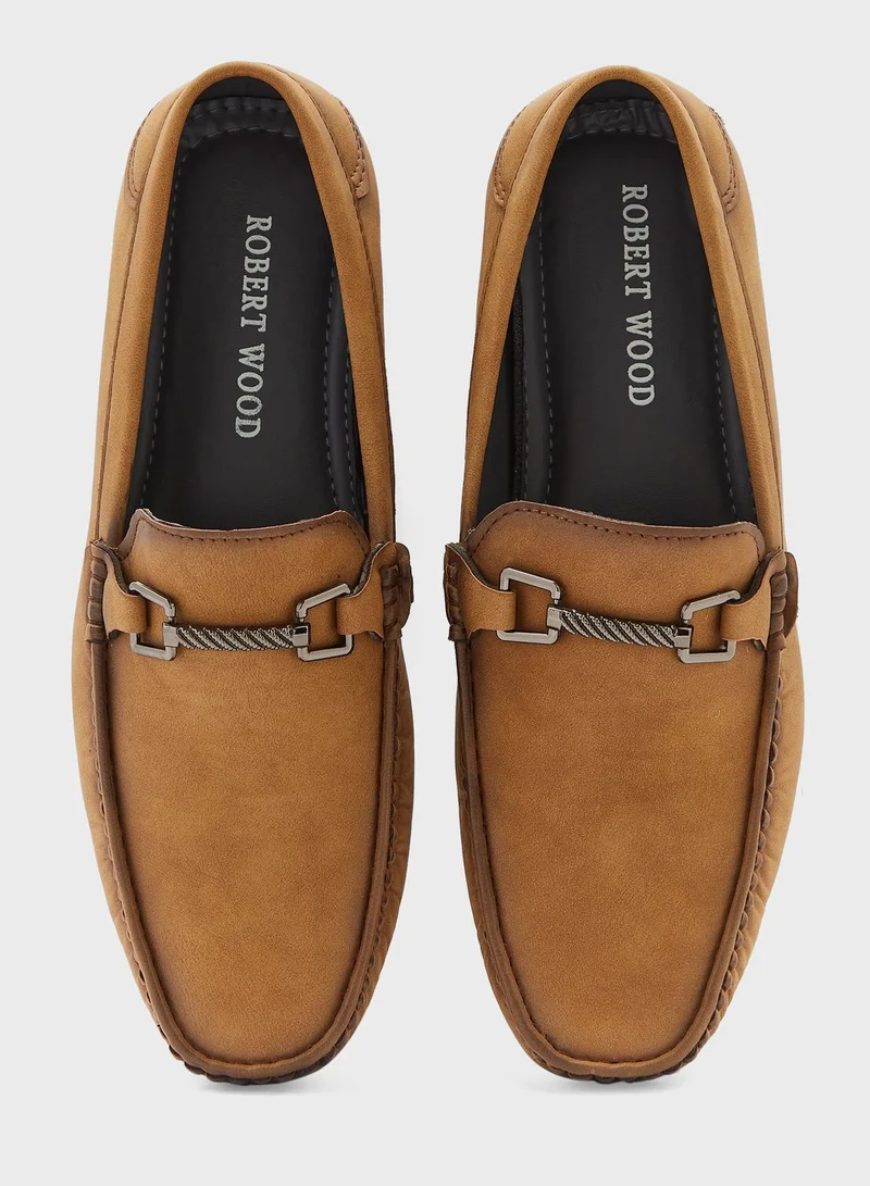 Robert Wood Trim Detail Casual Loafers