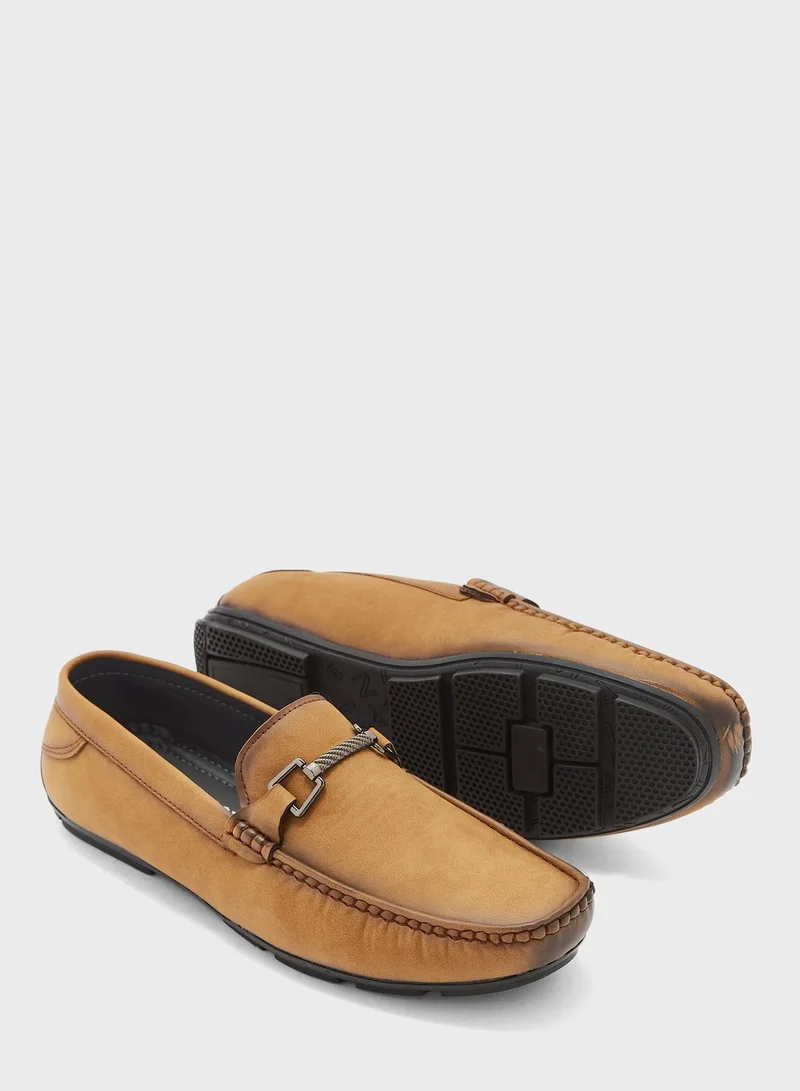 Robert Wood Trim Detail Casual Loafers