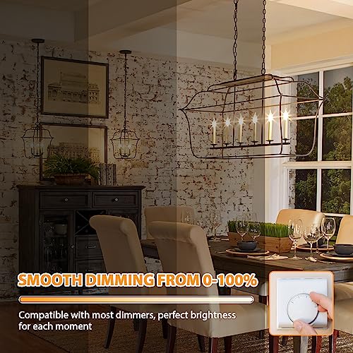 GoBright Dimmable E12 Candelabra LED Light Bulbs 40W Equivalent, 2700K Soft Warm White Chandelier Light Bulbs, 4W 460 LM Flame Tip Candle Light Bulbs, 12-Pack - Image 3