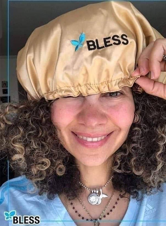Bless 2 piece Satin hair bonnet for sleeping in various colors blue - purple - pink - burgundy - beige - burgundy - Image 4