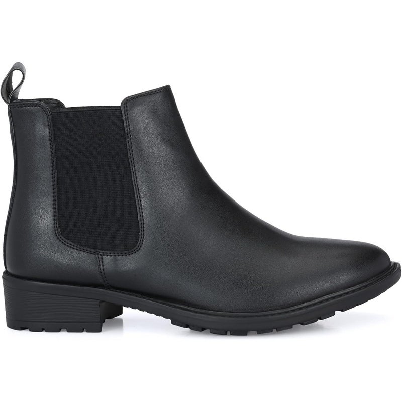 Women's Chelsea Boot for urban commuting, premium leather upper, classic black, sleek ankle-height design with elastic side panels and pull-on convenience - Image 5