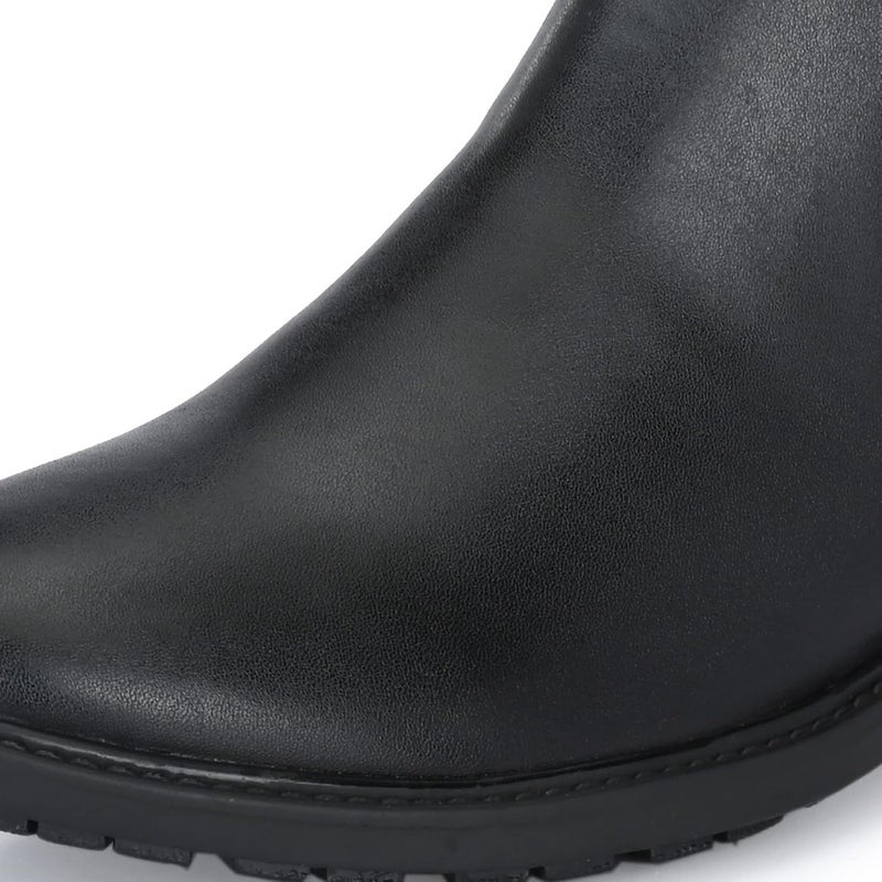 Women's Chelsea Boot for urban commuting, premium leather upper, classic black, sleek ankle-height design with elastic side panels and pull-on convenience - Image 2