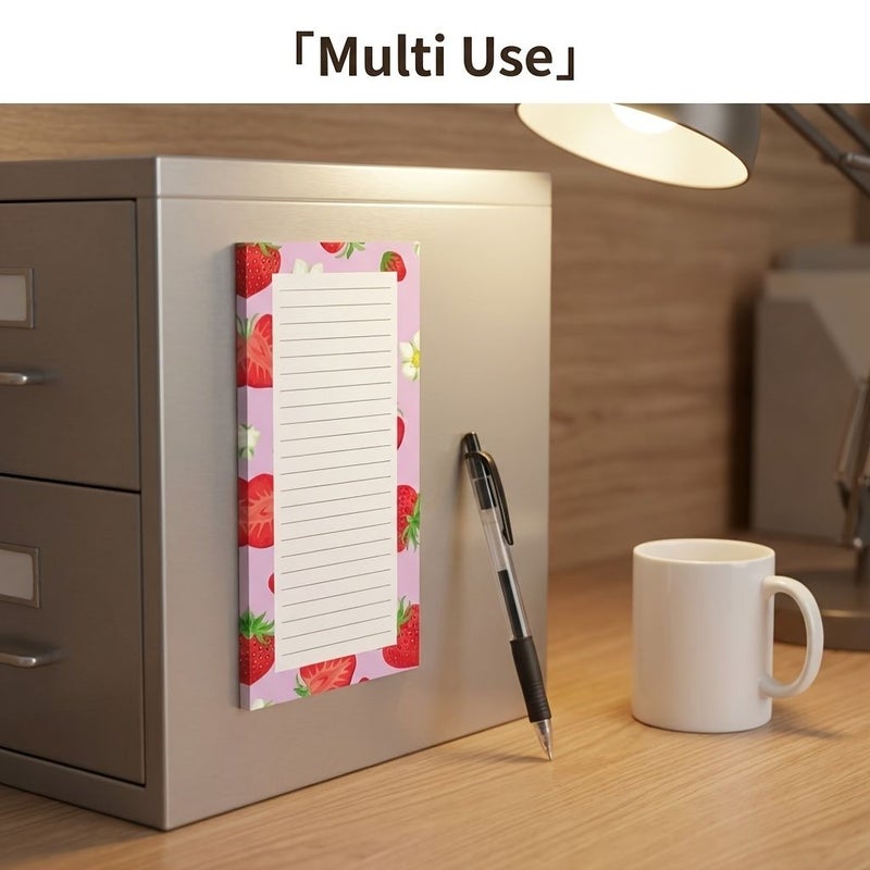 Assorted Varieties 4 Pack Fruit Shaped Magnetic Sticky Notes Colorful Refrigerator Memo Pads with Magnetic Base for Fridge Magnets School Office To Do Lists - Image 5