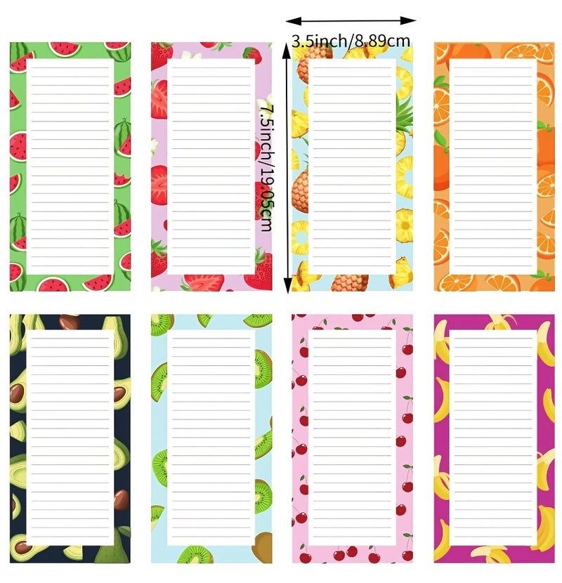 Assorted Varieties 4 Pack Fruit Shaped Magnetic Sticky Notes Colorful Refrigerator Memo Pads with Magnetic Base for Fridge Magnets School Office To Do Lists - Image 1