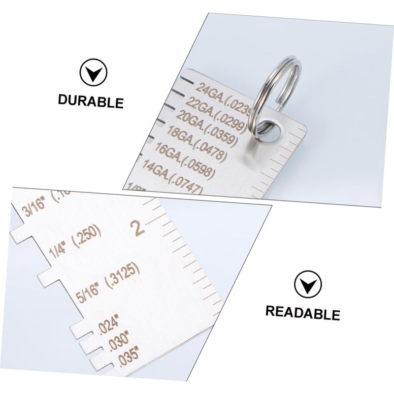 2-Piece High Precision Thickness Gauge Set Stainless Steel Inspection Tool for Metal Thickness Measurement Sheet Metal Gauge - Image 3