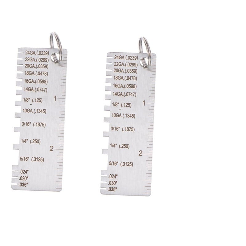 2-Piece High Precision Thickness Gauge Set Stainless Steel Inspection Tool for Metal Thickness Measurement Sheet Metal Gauge - Image 1