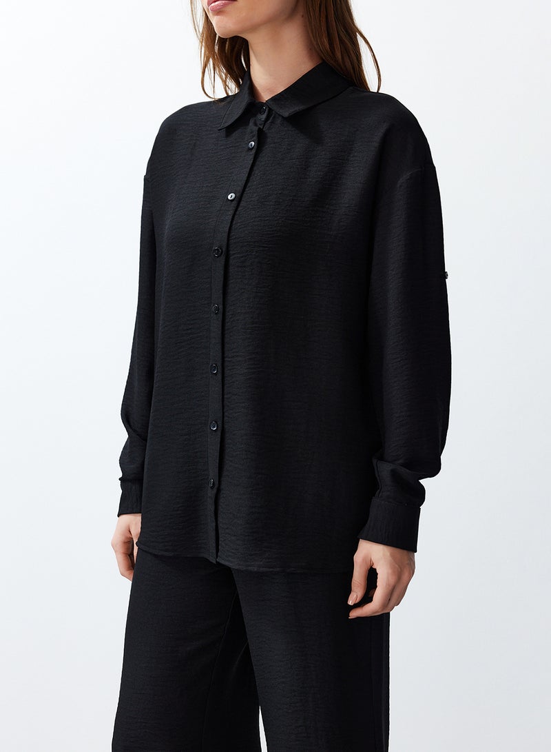 trendyol Black Epaulet Shirt and Trousers Set - Twoss24Au00095 - Image 4