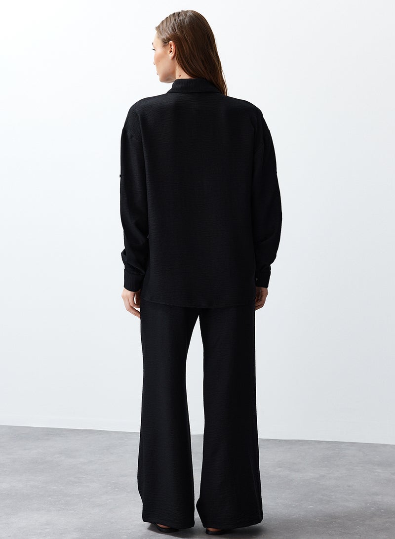 trendyol Black Epaulet Shirt and Trousers Set - Twoss24Au00095 - Image 5