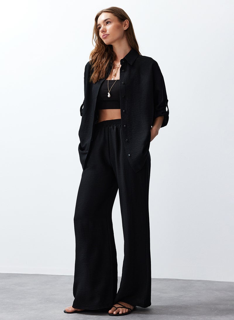 trendyol Black Epaulet Shirt and Trousers Set - Twoss24Au00095 - Image 1