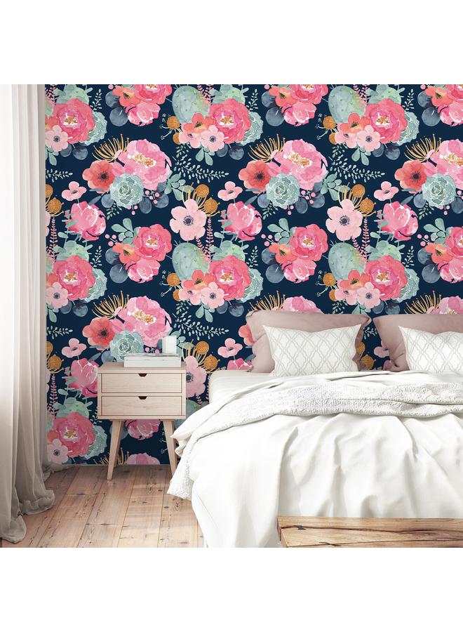 Bluejw Rose Blooming Background Self-adhesive Touch Wallpaper Living Room Bedroom Wall Stickers Furniture Renovation Stickers RW224-225 - Image 3