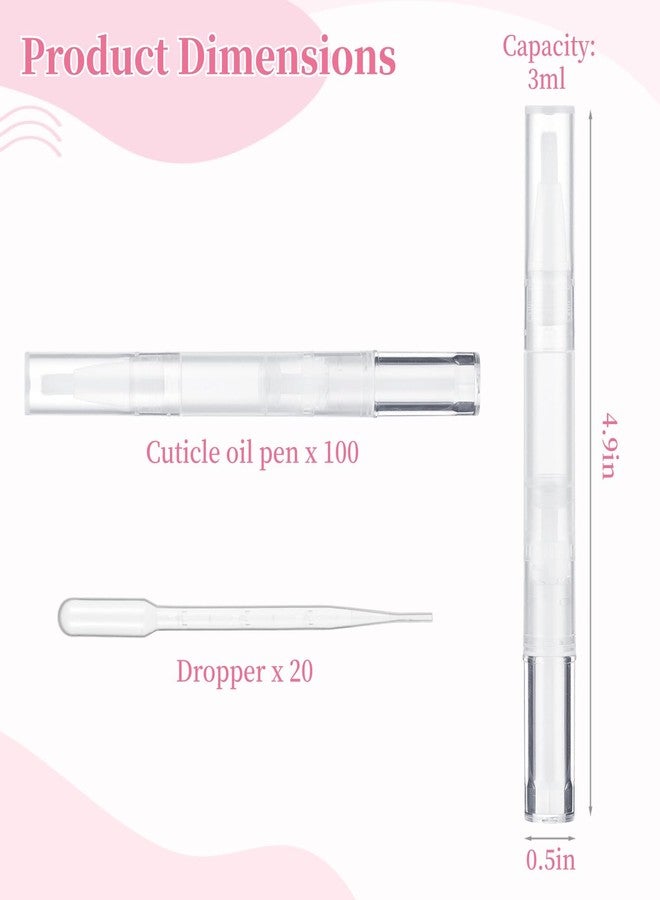 Homaisson 50 Pack 3ml Transparent Twist Pen with Pipettes, Empty Cuticle Oil Pen Refillable Nail Oil Pens with Brush Tip, Empty Cosmetic Lip Gloss Tubes, Clear Eyelash Growth Liquid Containers - Image 5