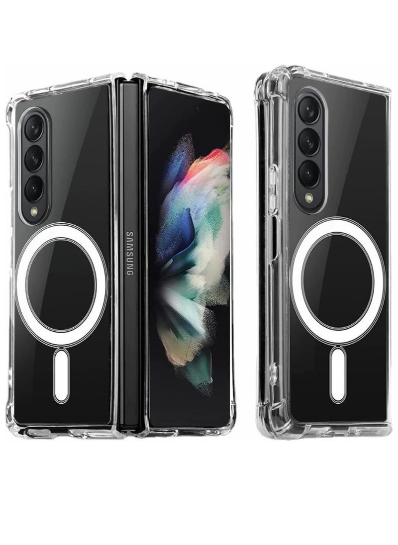JOMILA Samsung Galaxy Z Fold 3 Magnetic Clear Case Cover Compatible with Mag safe Card Wallet and Wireless Charger Transparent Shockproof and Drop-Proof Anti-Yellowing Case Samsung Galaxy Z Fold 3  - Image 1