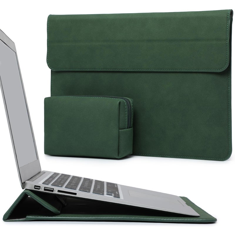 HYZUO HYZUO 13.3-14 Inch Laptop Sleeve Case with Stand Feature for MacBook Pro 14 M4/M3/M2/M1 Pro/Max 2024-2021, MacBook Pro/Air 13.3, 13.5-13.8 Surface Laptop, HP Specter X360 13/14, Midnight Green  - Image 1