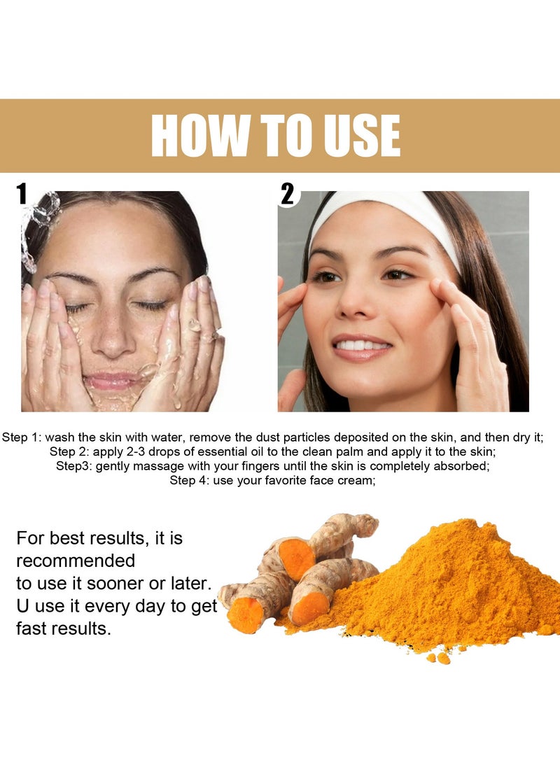 EELHOE - Turmeric Dark Spot Corrector Serum, 30ml Skin Care Moisturizing Repair Serum, Moisturizing And  Brightening Turmeric Oil For Acne, Dark Spots, Hyperpigmentation, Smooth Skin - Image 1