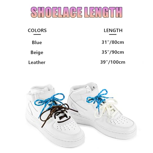 UamGlsob 4PCS Multi Color Shoe Laces for Sneakers, Cool Fun Cute Design DIY Fashion Colored Shoelaces Replacement Strings (Multicolor-Blue) - Image 3