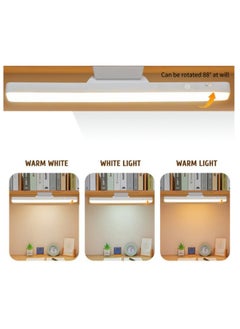 STAUD Touch typeCabinet Lights Rechargeable Battery LED Lights Dimmable LED Light Bar with Remote Control 3 Color Modes USB Rechargeable Wall Shelf Closet Mirror Bedside Kitchen Lighting 30cm White  - Image 1