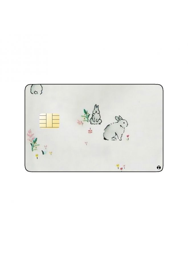 RKN PRINTED BANK CARD STICKER Cute Rabbit Drawing - Image 1