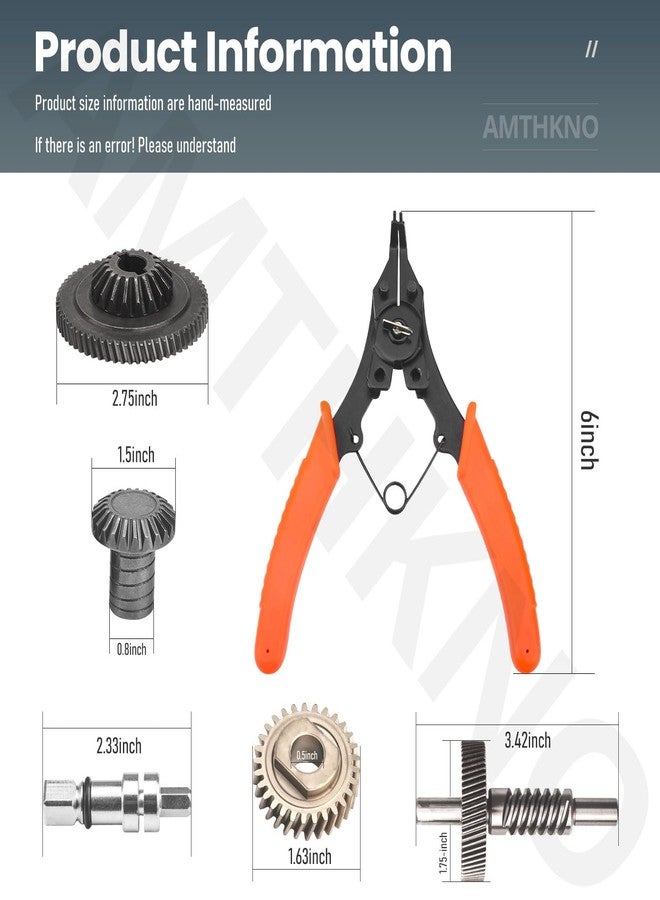 AMTHKNO طقم تروس دودية لخلاط كيتشن إيد/ويرلبول سعة 5 و6 كوارت، بديل للأرقام 9706529 و9709511 و9703337 و9709231، يحتوي على 113 مل من الشحم الغذائي، وحوامل ملحقات الخلاط، ووصلة عمود قص ملحق المعكرونة - Image 2