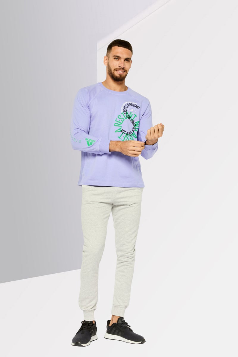 Adidas by Stella McCartney Men Sportswear Fit Long Sleeves Running Sweatshirt, Lavender - Image 2