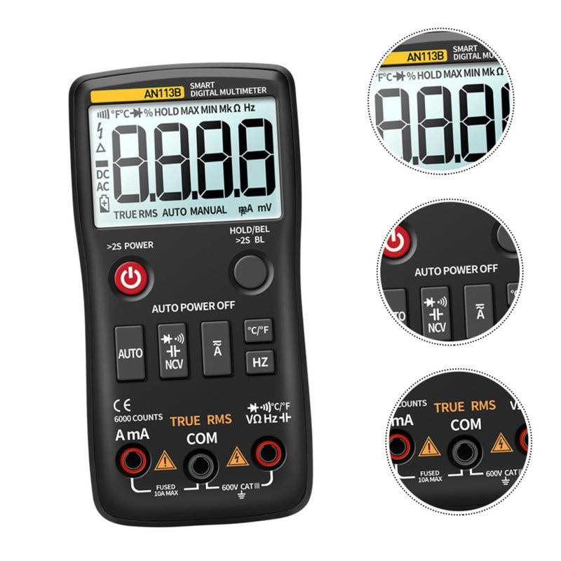 Intelligent Digital Multimeter Auto Ranging Tester Portable With Backlit LCD Screen - Image 5
