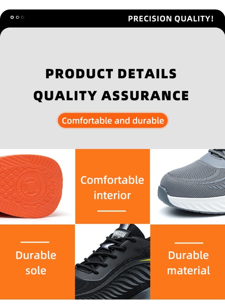 Steel Toe Shoes for Men Lightweight Safety Shoes Comfortable Puncture Proof Slip On Indestructible Work Shoes and Fashion Sneakers. - Image 5