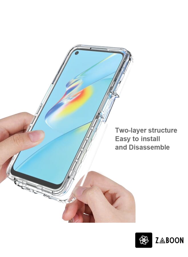 Zaboon Protective Case Cover For OPPO A54 4G Shockproof High Transparency Two-color Gradual Change PC+TPU Candy Colors Phone Protective Case - Image 3