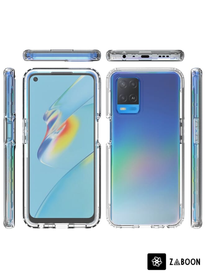 Zaboon Protective Case Cover For OPPO A54 4G Shockproof High Transparency Two-color Gradual Change PC+TPU Candy Colors Phone Protective Case - Image 2