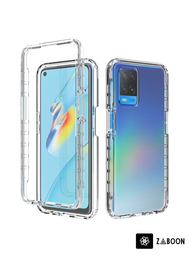 Zaboon Protective Case Cover For OPPO A54 4G Shockproof High Transparency Two-color Gradual Change PC+TPU Candy Colors Phone Protective Case - Image 1