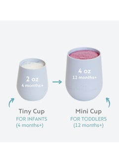 ezpz Tiny Baby Cup - 100% Silicone Training For Infants Designed By A Pediatric Feeding Specialist 4 Months+ - Sienna  - Image 4