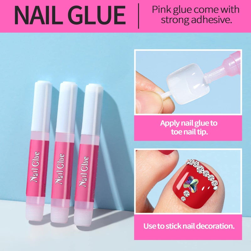 Teenitor 120pcs Natural Toe Nail Press ons, Press On Toenails for Women with Nail Glue, Toe Nail Tips Toe Press on Nails Fake Toenails Toe Tips - Image 5