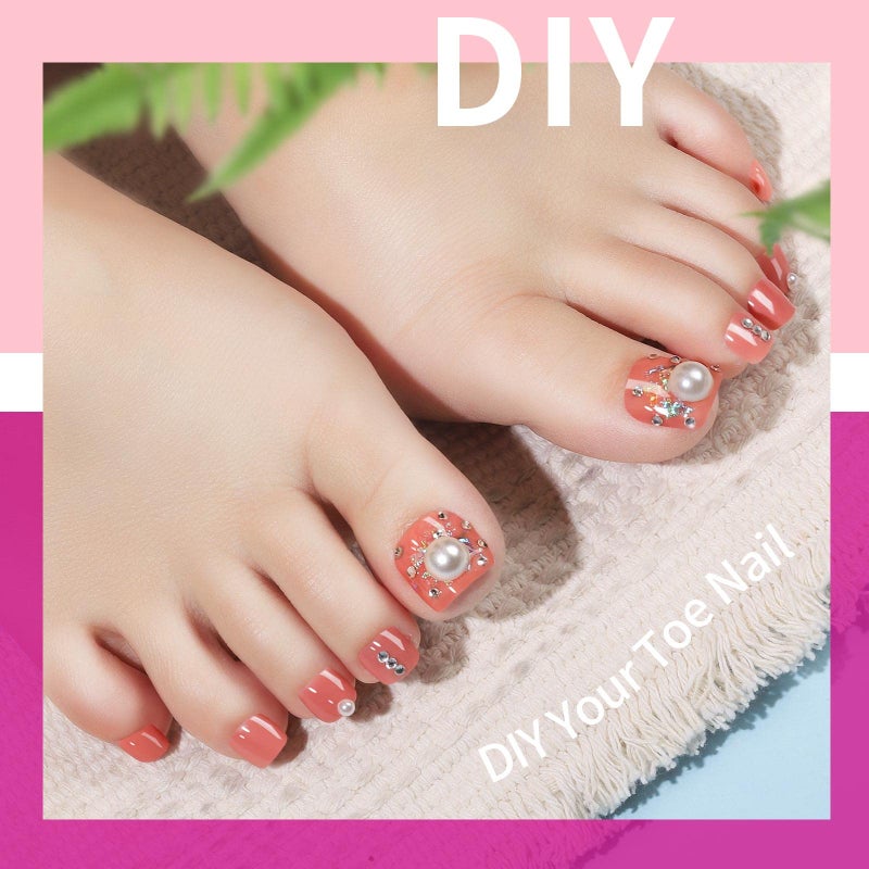 Teenitor 120pcs Natural Toe Nail Press ons, Press On Toenails for Women with Nail Glue, Toe Nail Tips Toe Press on Nails Fake Toenails Toe Tips - Image 4