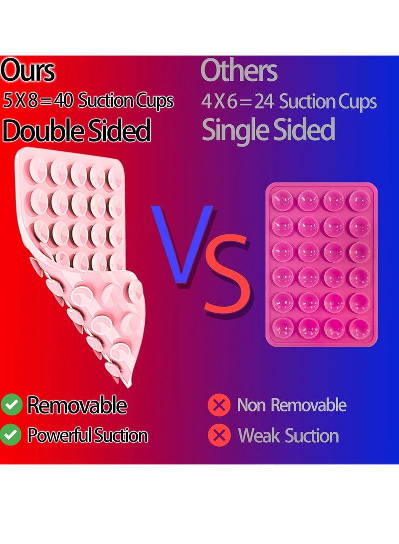 general 2 Pack Silicone Suction Cup Phone Case Mount Double Sided, Phone Accessories Hands-Free Strong Grip Holder for Selfies and Videos, Silicon Phone Stand Sticky for iPhone and Android - Image 3