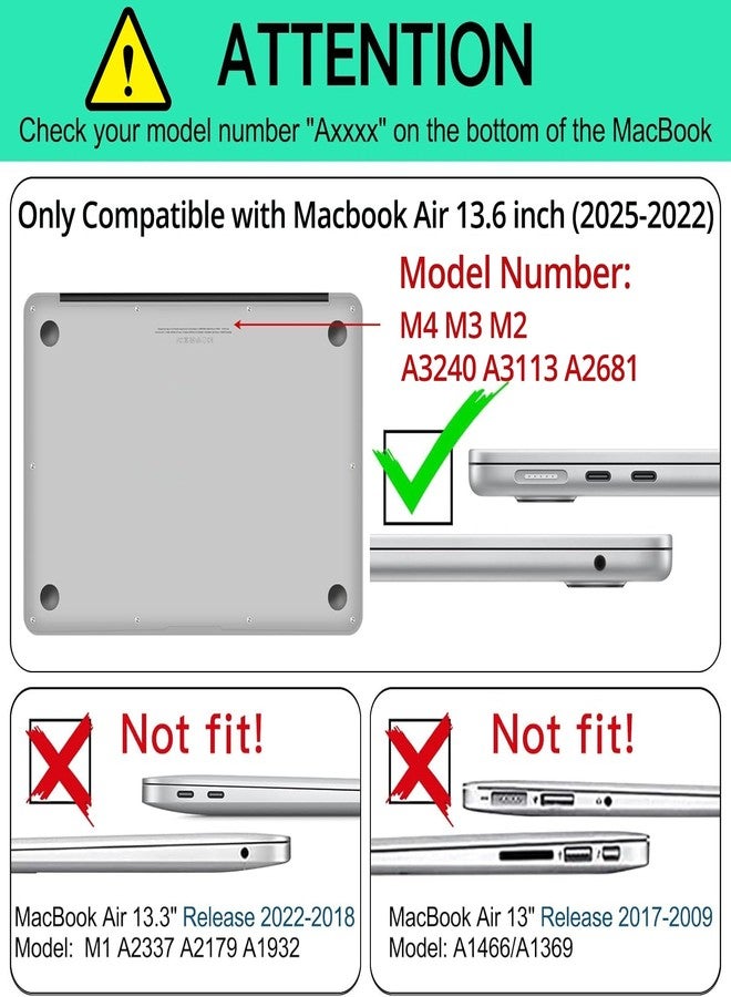 AKIT Compatible with MacBook Air 13 inch Case M5 2026 2025-2022 M4 M3 M2 A3449 A3240 A3113 A2681, Unique Hard Shell Laptop Case+Screen Protector+Keyboard Cover for MacBook Air 13.6 inch, White Leopard - Image 2