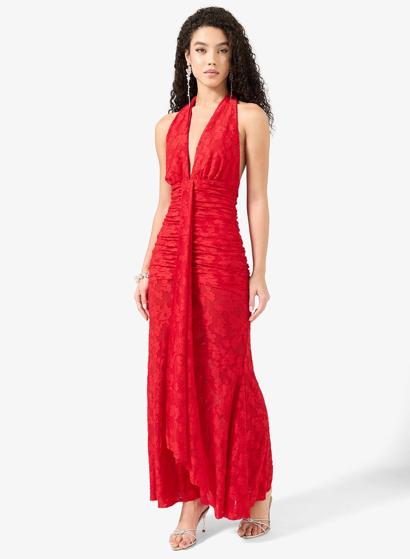 Ginger Plunge Neck Lace Detail Bodycon Dress - Image 4