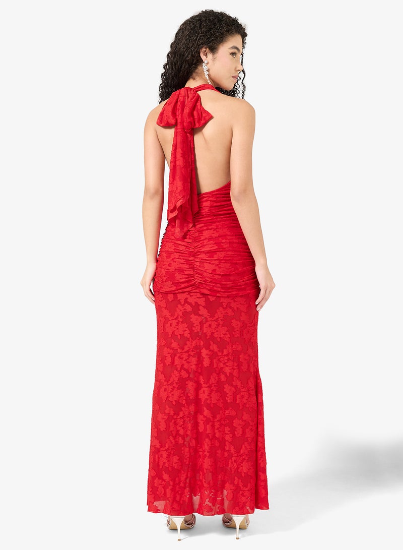 Ginger Plunge Neck Lace Detail Bodycon Dress - Image 2