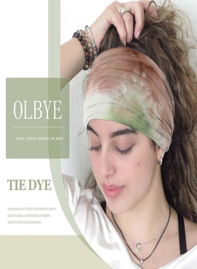 Olbye أربطة رأس أولبي للنساء، أربطة شعر بوهو عريضة، رباط رأس مزين، ألوان متداخلة، أربطة رأس غير قابلة للانزلاق، أربطة رأس مرنة، أربطة رأس زهرية، أربطة رأس أفريقية، أربطة رأس للتمارين، أربطة رأس بلون موحد، أربطة رأس قطنية، أوشحة رأس بوهو - Image 3