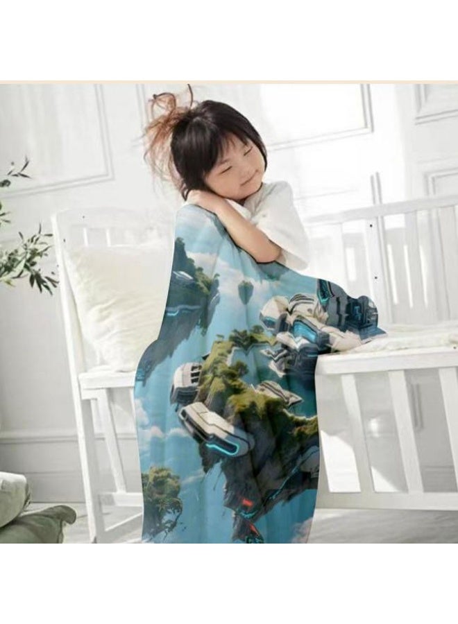 عام بطانية رقيقة من الفانيلا الكرتونية للأطفال أو الطلاب (دافئة ومريحة ومناسبة للنوم والألعاب) 100 سم * 150 سم - Image 3