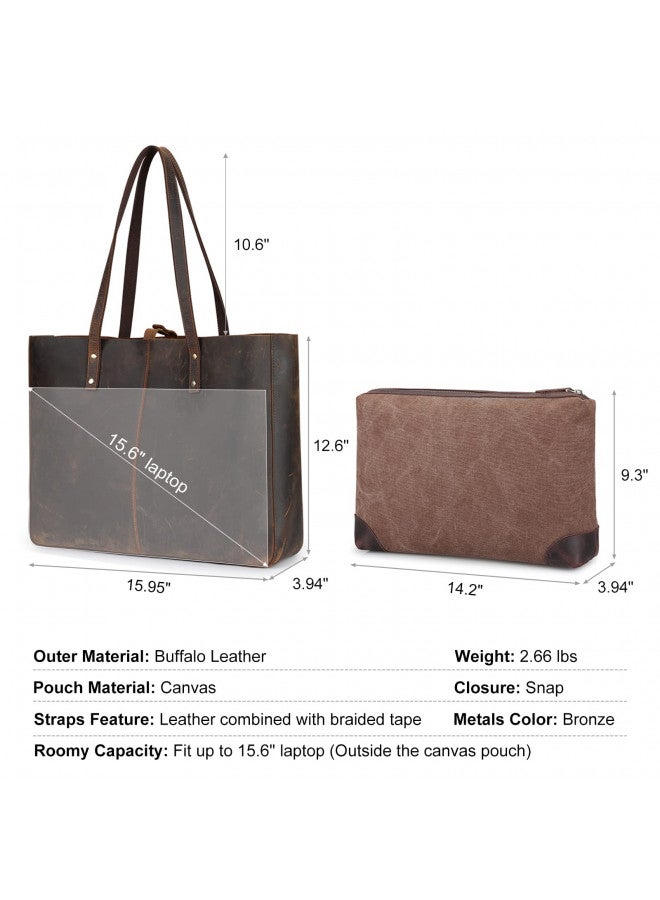 S-ZONE S-ZONE Genuine Leather Shoulder Tote Bag for Women Large Handbag Work Purse  - Image 3