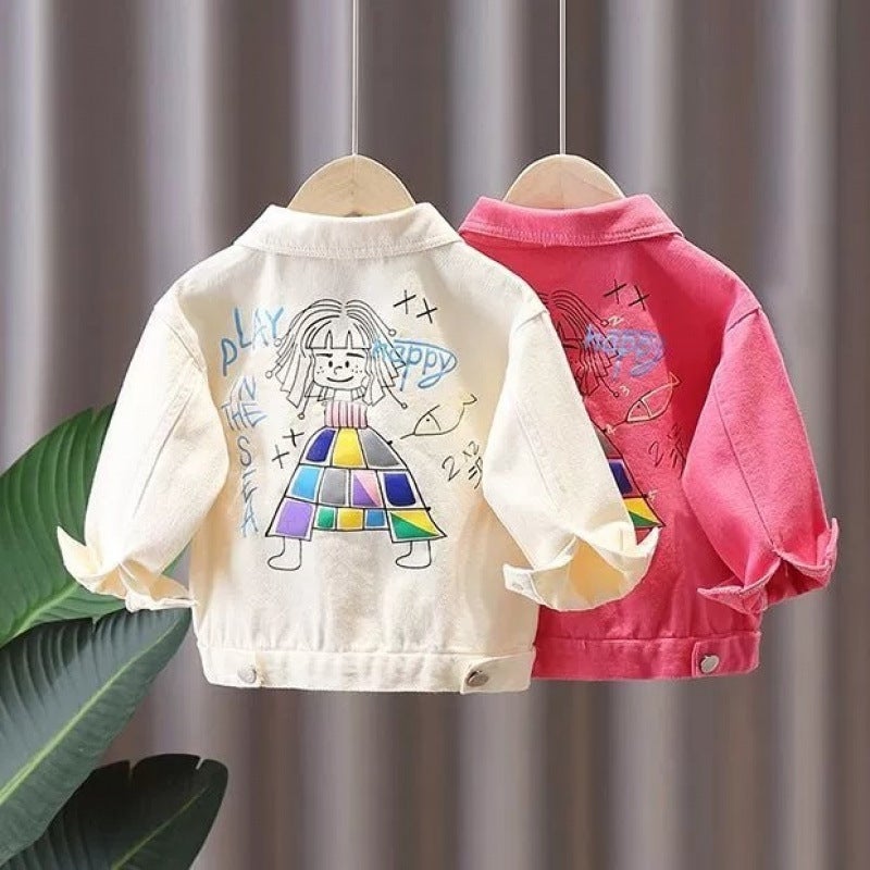 Girls' Denim Coat Korean Style Children'S Casual Clothes Women'S Treasure Coat Styline Outer Wear Top - Image 2