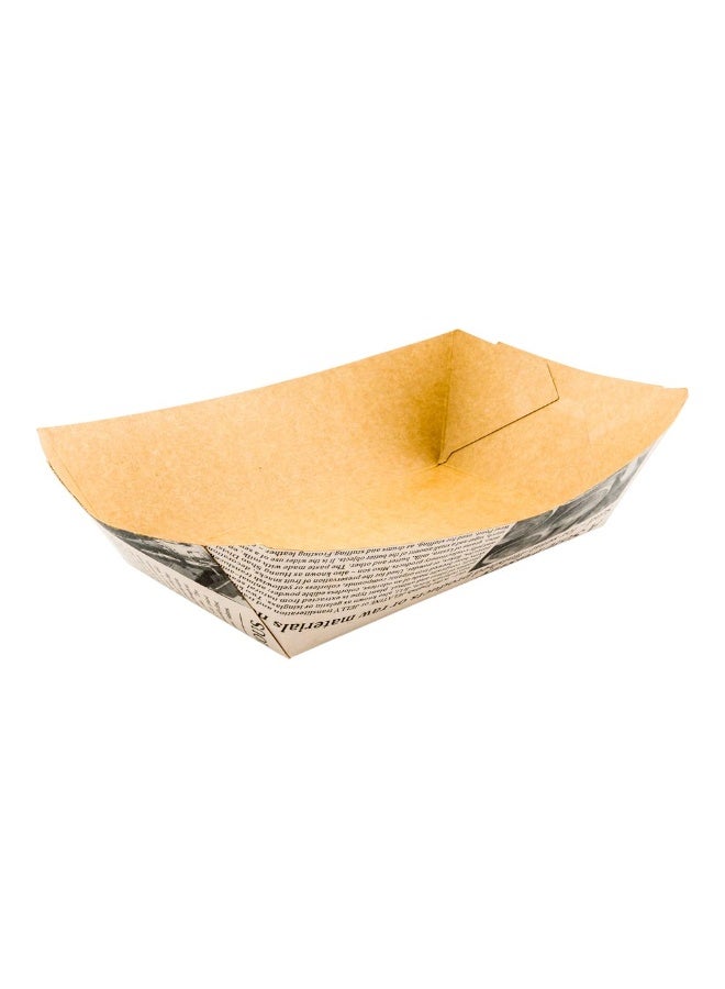 Restaurantware Bio Tek 2 Pound Food Boats, 200 Disposable Paper Food Trays - Heavy-Duty, Greaseproof, Newsprint Paper Boats, For Snacks, Appetizers, Or Treats, Use At Parties Or Carnivals - Image 1