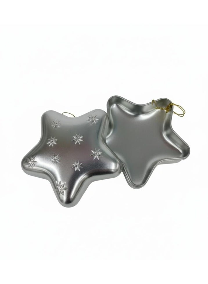 AKDC Silver Star-Shaped Hanging Candy Box 12 cm – Shiny Holiday Decoration & Candy Holder - Image 2