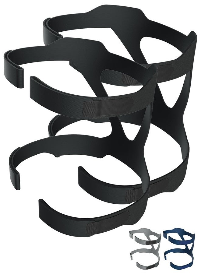 Hersvin Universal CPAP Headgear 2 Pack, Hersvin Replacement Headband Straps Compatible with Most Nasal, Full-Face Sleep Apnea Masks of Respironics, Resmed, Resmart Ventilator (Dark Black) - Image 1