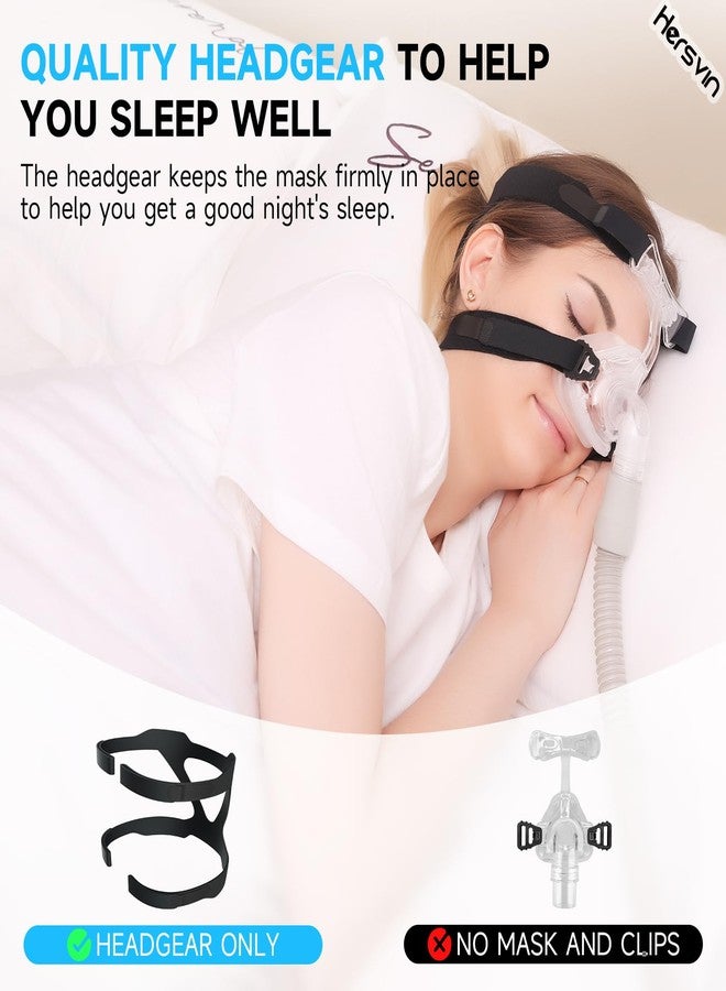 Hersvin Universal CPAP Headgear 2 Pack, Hersvin Replacement Headband Straps Compatible with Most Nasal, Full-Face Sleep Apnea Masks of Respironics, Resmed, Resmart Ventilator (Dark Black) - Image 5